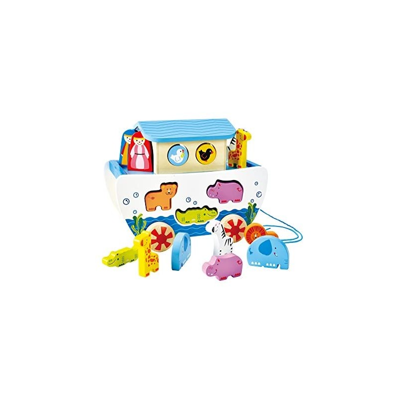 Hape Arca di Noè Trainabile, Giocattolo, Multicolore, E8049