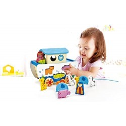 Hape Arca di Noè Trainabile, Giocattolo, Multicolore, E8049