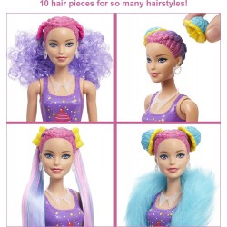 Mattel - Barbie Color Reveal Glitter, con Glitter Viola, cucciolo e 25 sorprese, età 3+, HBG39