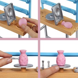 Mattel - Barbie Relax and Create Atelier - Playset con Bambola e Plastilina per Vasi e Pittura - 25+ Accessori - Alta 29 cm - HC