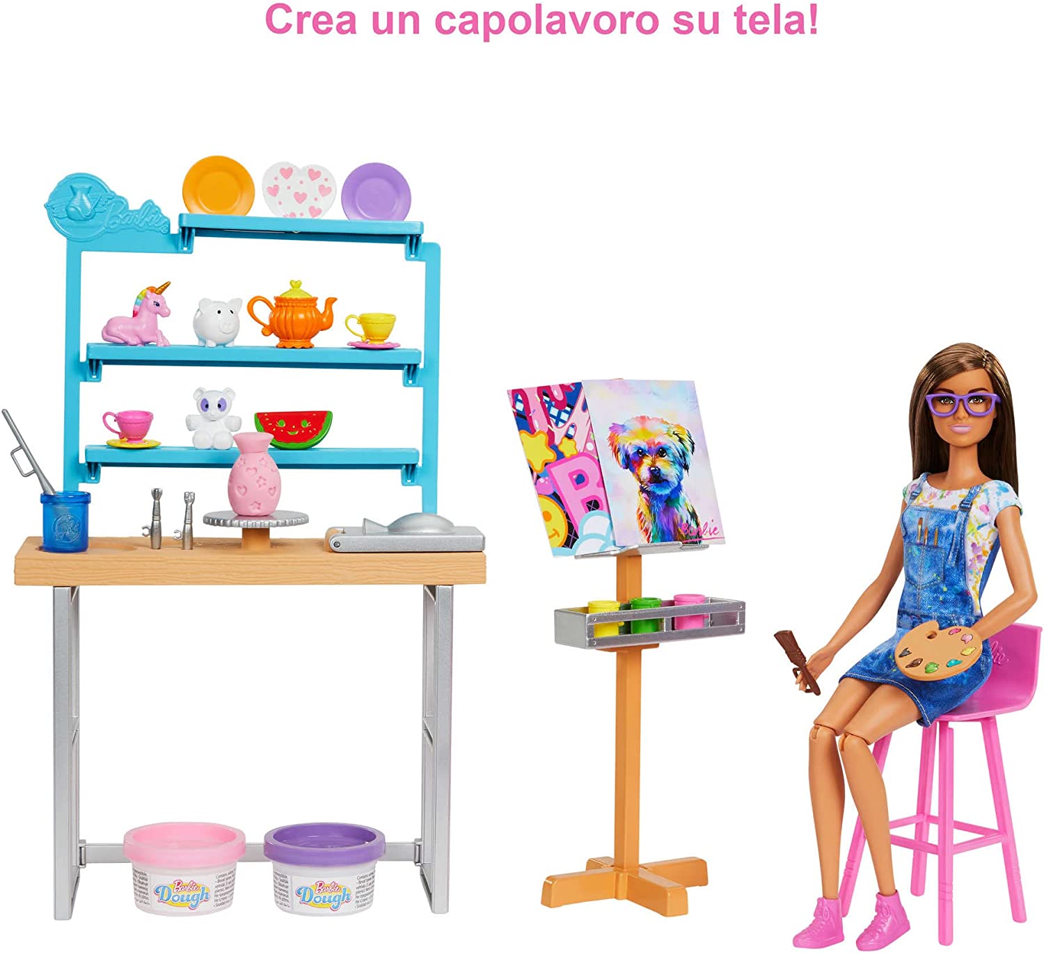 Mattel - Barbie Relax and Create Atelier - Playset con Bambola e