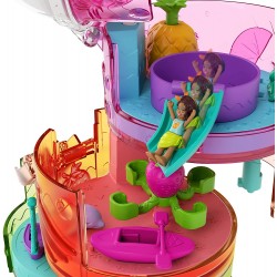 Mattel - Polly Pocket Playset Cofanetto a Forma di Frullato Tropicale, a Tema Parco Acquatico, 3 Piani e Tanti Accessori, Giocat