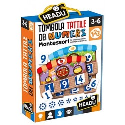 Headu- Tombola Tattile Montessori dei Numeri Gioco Educativo, Multicolore, IT20249