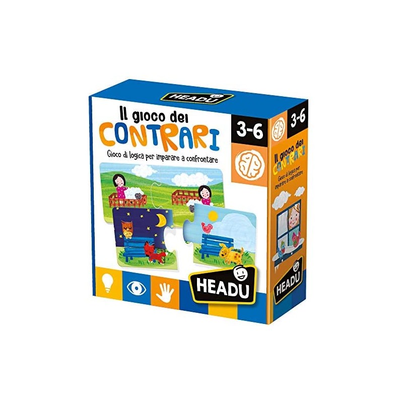 Headu-Il Gioco dei Contrari Educativo, Multicolore, IT20584