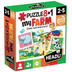 Headu- Farm Puzzle 8+1, Multicolore, IT20867