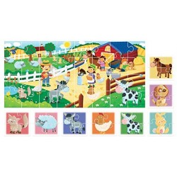 Headu- Farm Puzzle 8+1, Multicolore, IT20867
