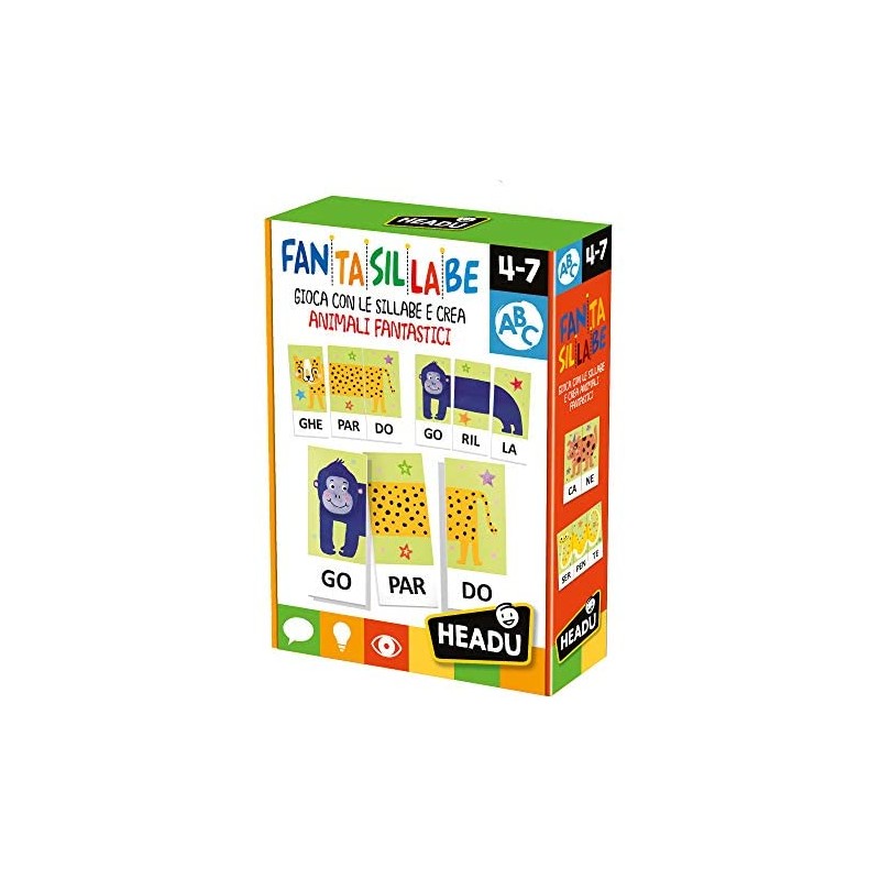 Headu - Fantasillabe Giochi Educativi, Multicolore, 3, IT23301