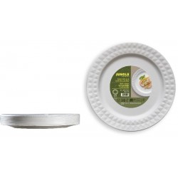 Piatto Piano bianco con bordo decorato – Jungle Green Addicted - 25 pz - Ø cm 23, JP621423R