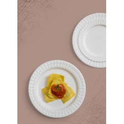 Piatto Piano bianco con bordo decorato – Jungle Green Addicted - 25 pz - Ø cm 23, JP621423R