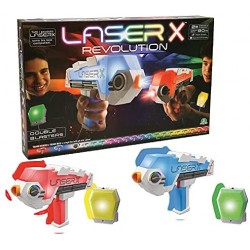 Giochi Preziosi - Laser X - Revolution Blaster, scegli il colore della tua squadra, colpisci fino a 90 metri, con 2 Blaster, 2 r