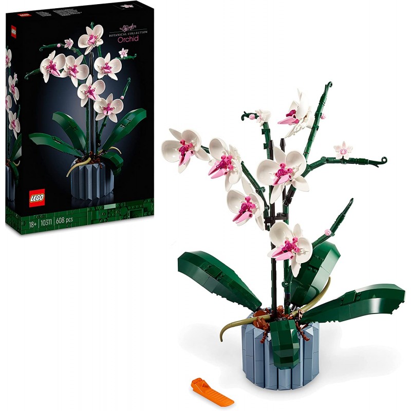 LEGO Icons Orchidea, Set per Adulti da Collezione, Modellismo e Hobby Creativi, Modellino da Costruire in Mattoncini con Fiori F
