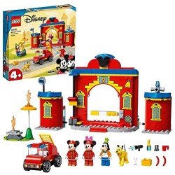 LEGO Disney Mickey and Friends Autopompa e Caserma di Topolino e i Suoi Amici con un Camion dei Pompieri Giocattolo, 10776