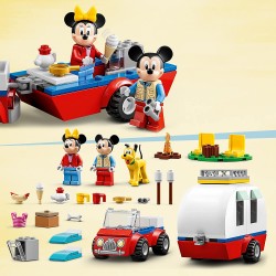 LEGO Disney Topolino e Amici Vacanza in Campeggio con Topolino e Minnie, con Pluto, Macchina e Camper Giocattolo, Giochi per Bam