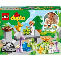 LEGO DUPLO Jurassic World l’Asilo Nido dei Dinosauri, Giocattolo da Costruire, Set con Mattoncini Grandi, Giochi per Bambini dai