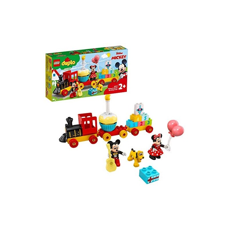 LEGO DUPLO Disney Il Treno del Compleanno di Topolino e Minnie con Torta e  Palloncini, Giocattoli