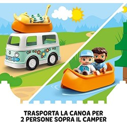 LEGO DUPLO Town Avventura in Famiglia sul Camper Van, Giocattoli Educativi per Bambini di 2 Anni con 4 Minifigure, 10946