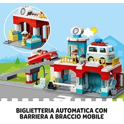 LEGO DUPLO Town Autorimessa e Autolavaggio, Garage per Macchine Giocattolo per Bambini di 2 Anni con Camper e 2 Auto, 10948