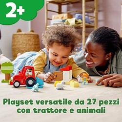 LEGO Duplo Town Il Trattore della Fattoria e i Suoi Animali, Giocattoli per Bambini 2+ Anni con Contadino e Pecorelle, 10950
