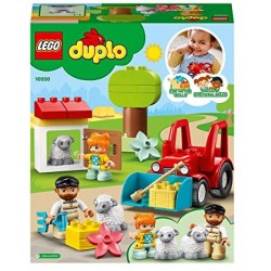 LEGO Duplo Town Il Trattore della Fattoria e i Suoi Animali, Giocattoli per Bambini 2+ Anni con Contadino e Pecorelle, 10950