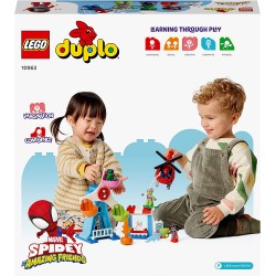 LEGO 10963 - DUPLO Spider-Man e i suoi Amici: Avventura al Luna Park, con Elicottero Giocattolo, Green Goblin e Hulk - LG10963