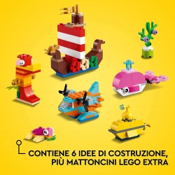 LEGO Classic Divertimento Creativo sull’Oceano, Giocattoli Creativi per Bambini dai 4 Anni in su, Idee Regalo, Mattoncini da Cos