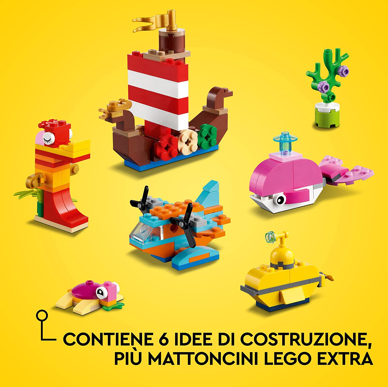 LEGO Classic Divertimento Creativo sull'Oceano, Giocattoli Creativi per  Bambini dai 4 Anni in su, Idee Regalo, Mattoncini da Cos