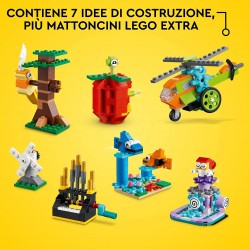 LEGO 11019 - Classic Mattoncini e Funzioni, 7 Mini Costruzioni con Meccanismo e Ingranaggi - LG11019