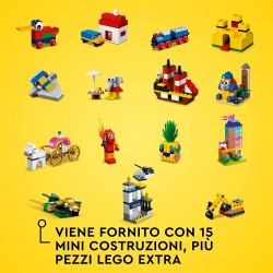 LEGO Classic 90 Anni di Gioco, Scatola con Mattoncini Colorati per 15 Mini Costruzioni di Modelli Iconici come un Treno Giocatto
