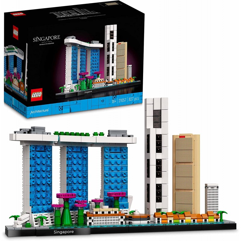 LEGO Architecture Singapore, Modellismo, Set di Costruzioni per Adulti  della Collezione Skyline, Idea Regalo, 21057
