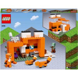 LEGO 21178 - Minecraft Il Capanno della Volpe, Mattoncini da Costruzione, Set con Zombie e Animali - LG21178
