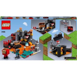 LEGO Minecraft Il Bastione del Nether, Modellino da Costruire, Castello Giocattolo con Personaggi Piglin, Giochi per Bambini da 