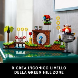 LEGO Ideas Sonic the Hedgehog - Green Hill Zone, Modello da Costruire per Adulti, Cultura Pop Anni 90, Personaggio Dr. Eggman co