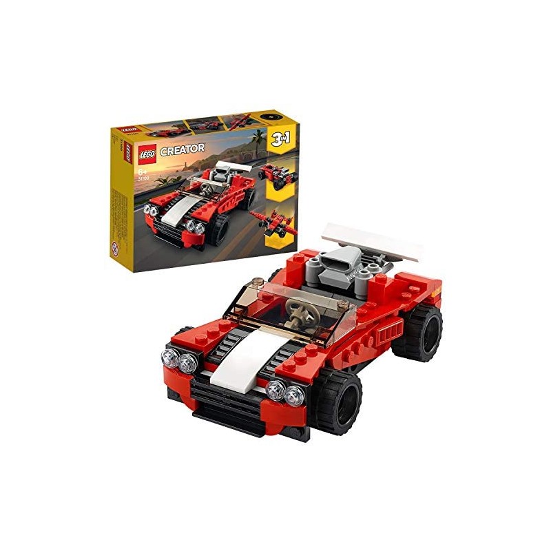 LEGO Creator 3 in 1 Set di Costruzioni Ricco di Dettagli: Scegli Tra un Auto Sportiva, 1 Bolide o 1 Aereo Vintage, per Bambini +