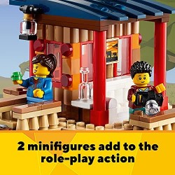 LEGO Creator 3 in 1 Casa sull’Albero del Safari, Catamarano, Biplano, Kit di Costruzione con Nave, Aereo, Giraffa e Leone, 31116