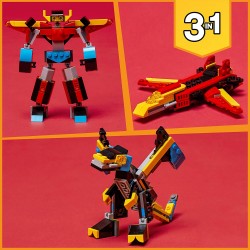 LEGO Creator 3in1 Super Robot, Set di Costruzioni in Mattoncini, Aereo e Drago Giocattolo per Bambini dai 6 Anni in su, con Part