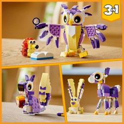 LEGO Creator 3in1 Creature della Foresta Fantasy, Set con Animali Giocattolo tra cui Gufo e Coniglio, Giochi per Bambini dai 7 A
