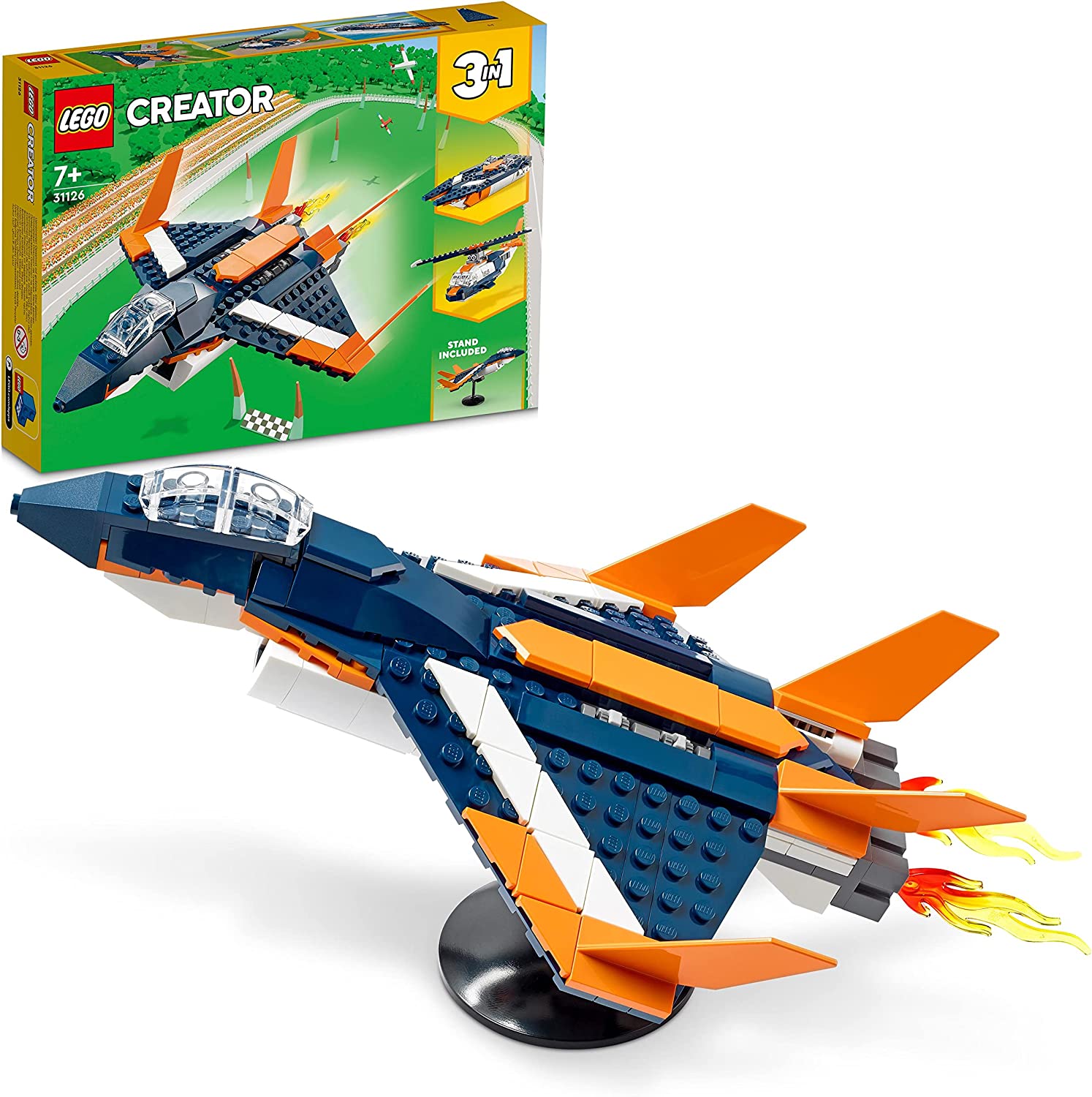 LEGO 31126 - Creator 3in1 Jet Supersonico, con Aereo, Elicottero e