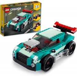 LEGO Creator 3in1 Street Racer, Macchine Giocattolo, Auto da Corsa, Giochi per Bambini dai 7 Anni in su, Set di Costruzione con 