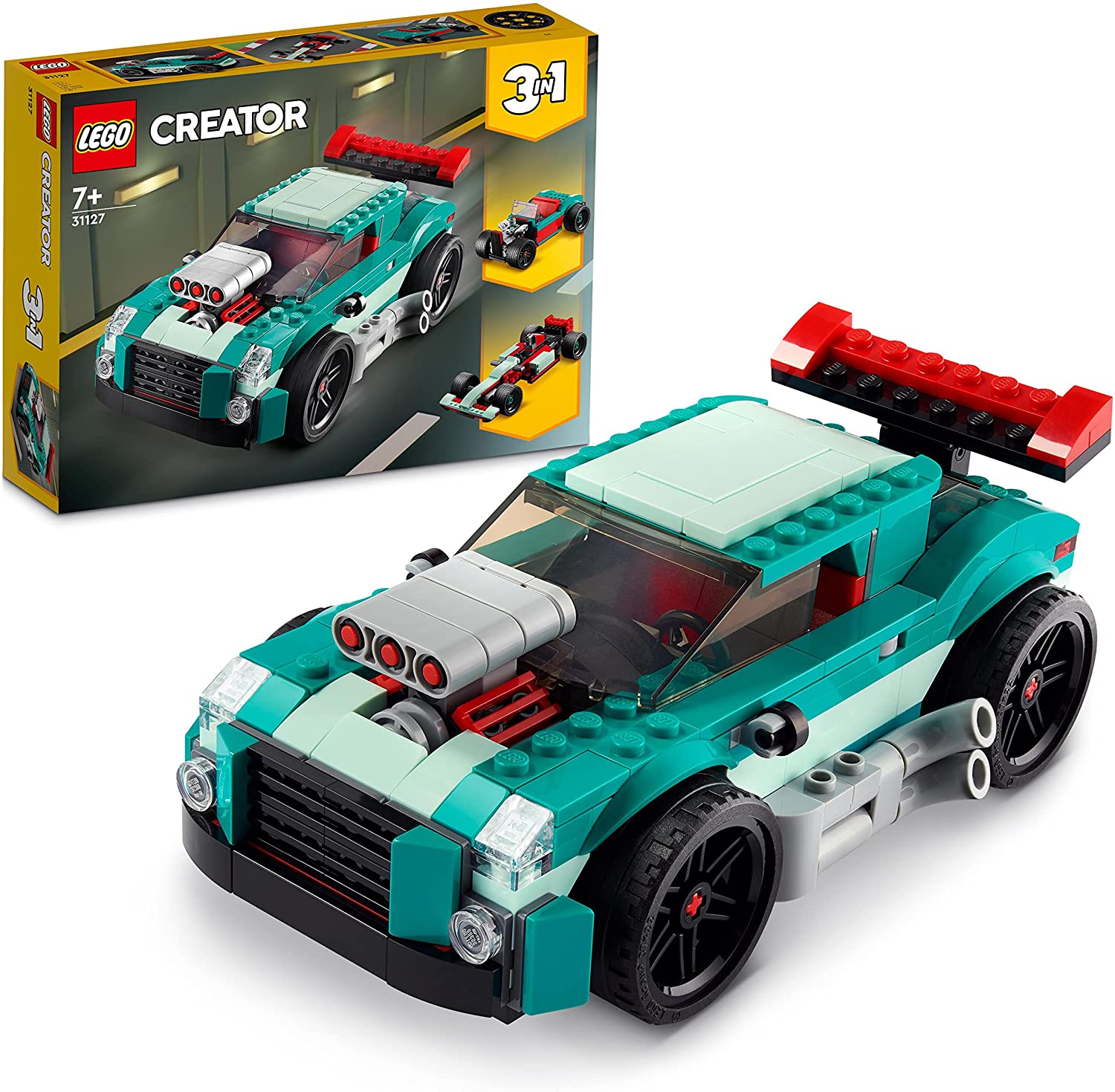LEGO Creator 3in1 Street Racer, Macchine Giocattolo, Auto da Corsa, Giochi  per Bambini dai 7 Anni in su, Set di Costruzione con
