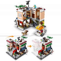 LEGO 31131 - Creator 3 in 1 Ristorante Noodle Cittadino, Casa Giocattolo con Negozio Bici e Sala da Gioco - LG31131