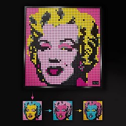 LEGO Art Andy Warhol s Marilyn Monroe, Poster da Collezionista Fai da Te, Decorazione Parete, Quadro Personalizzabile, Set per A