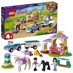 LEGO Friends Addestramento Equestre e Rimorchio, Set per Bambini di 4 Anni con 2 Mini Bamboline e Cavallo Giocattolo, 41441