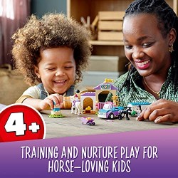LEGO Friends Addestramento Equestre e Rimorchio, Set per Bambini di 4 Anni con 2 Mini Bamboline e Cavallo Giocattolo, 41441