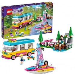 LEGO Friends Camper Van nel Bosco con Barca a Vela, Playset Giocattolo con Mini Bamboline di Stephanie, Emma ed Ethan, 41681