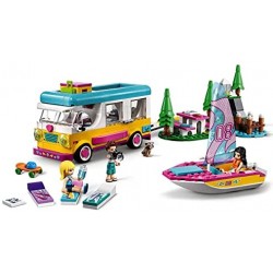 LEGO Friends Camper Van nel Bosco con Barca a Vela, Playset Giocattolo con Mini Bamboline di Stephanie, Emma ed Ethan, 41681