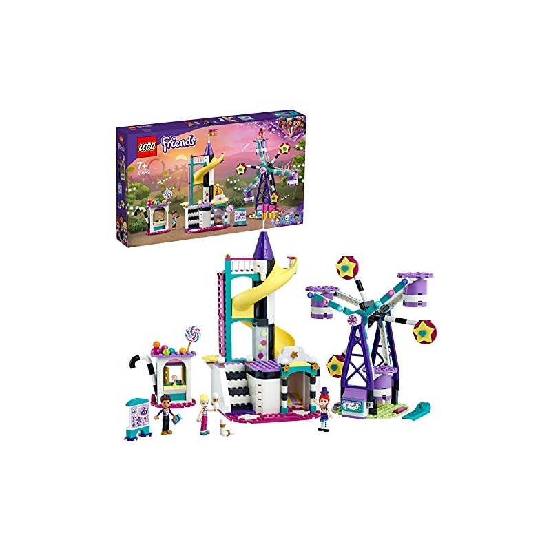 LEGO Friends La Ruota Panoramica e lo Scivolo Magici, Costruzioni per Bambini a Tema Parco Giochi con Mini Bamboline, 41689