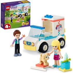 LEGO Friends Ambulanza della Clinica Veterinaria, Set Soccorso Amici Animali, Giocattolo per Bambini dai 4 Anni in su, 41694