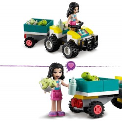 LEGO Friends Veicolo di Protezione delle Tartarughe, Animali Marini Giocattolo per Bambini dai 6 Anni, ATV e Roulotte, 41697