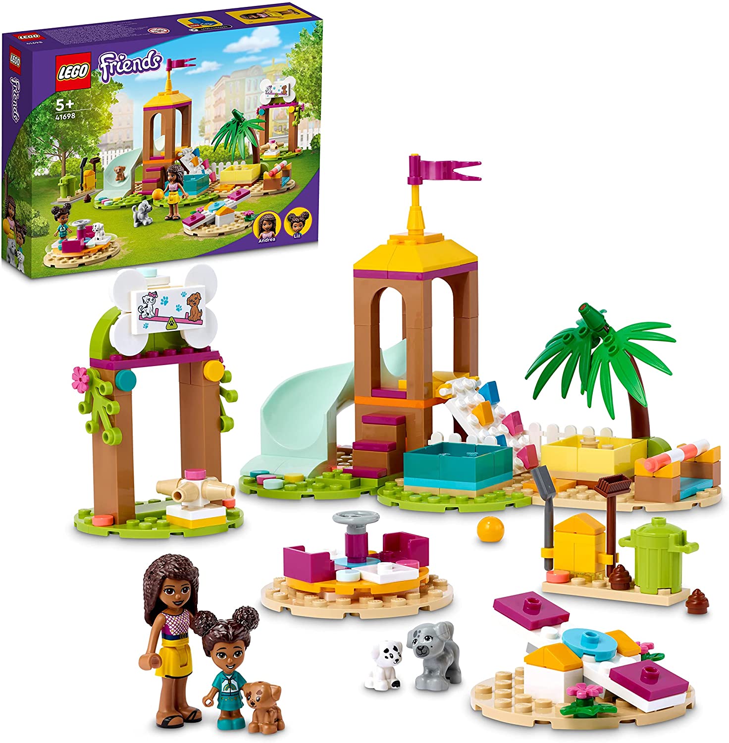 LEGO Friends Il Parco Giochi dei Cuccioli, Giocattolo con Scivolo e Mini  Bamboline, Set per Bambini dai 5 Anni in su, 41698