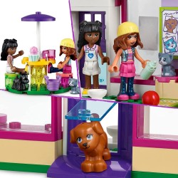 LEGO 41699 - Friends Il Caffè di Adozione dei Cuccioli, Parco Giochi Animali, Mini Bamboline Olivia e Priyanka - LG41699